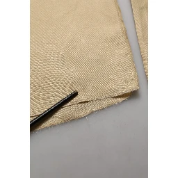 Yellow Straight Silk Mid Waist Chino Trouser Pants