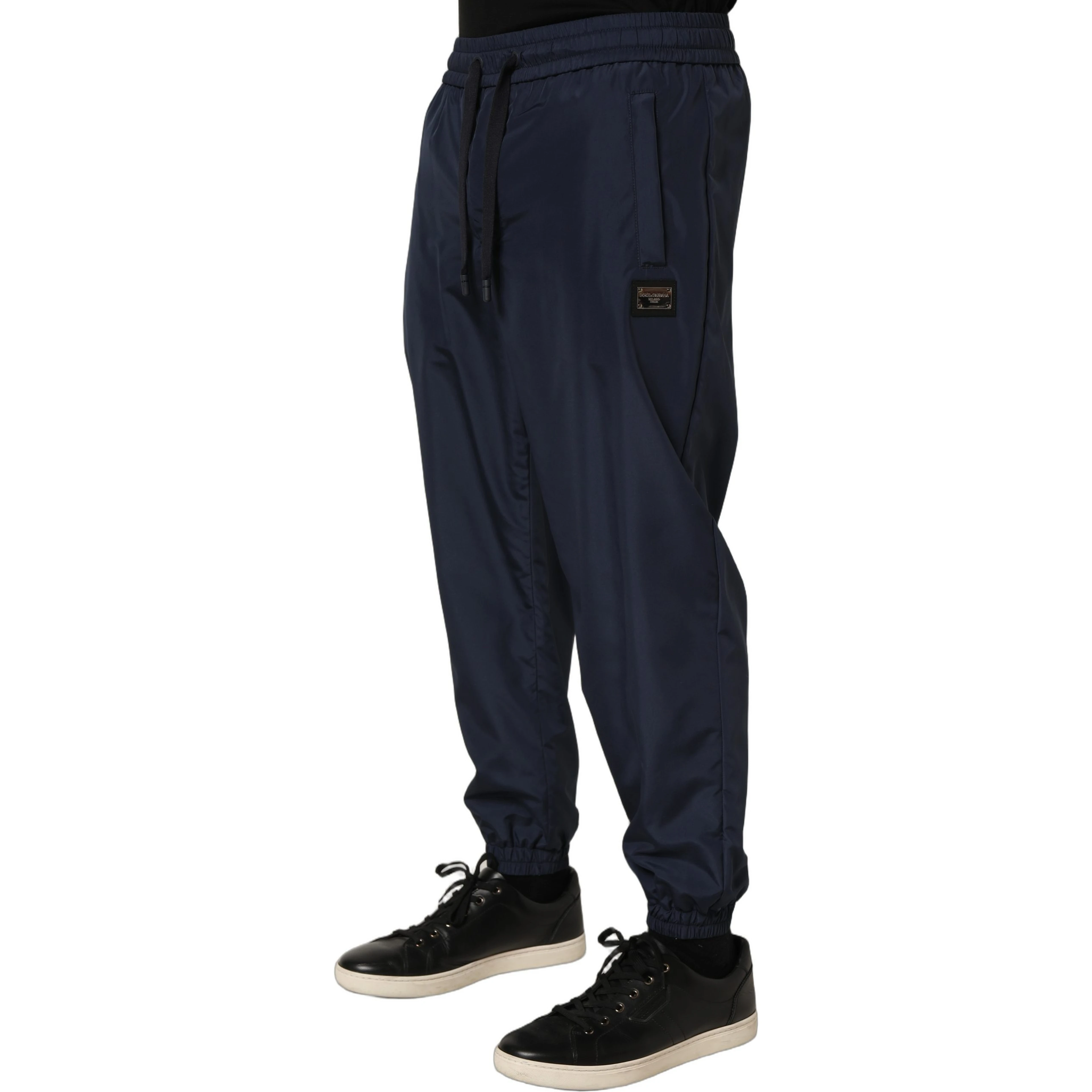 Dark Blue Polyester Jogger Sweatpants Pants