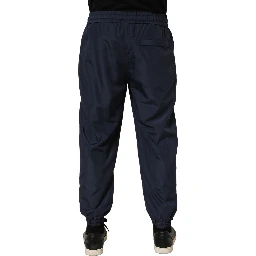 Dark Blue Polyester Jogger Sweatpants Pants
