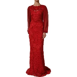 Red Embellished Mermaid Long Gown Dress