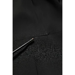 Black Viscose Cropped Sleeves Midi Dress