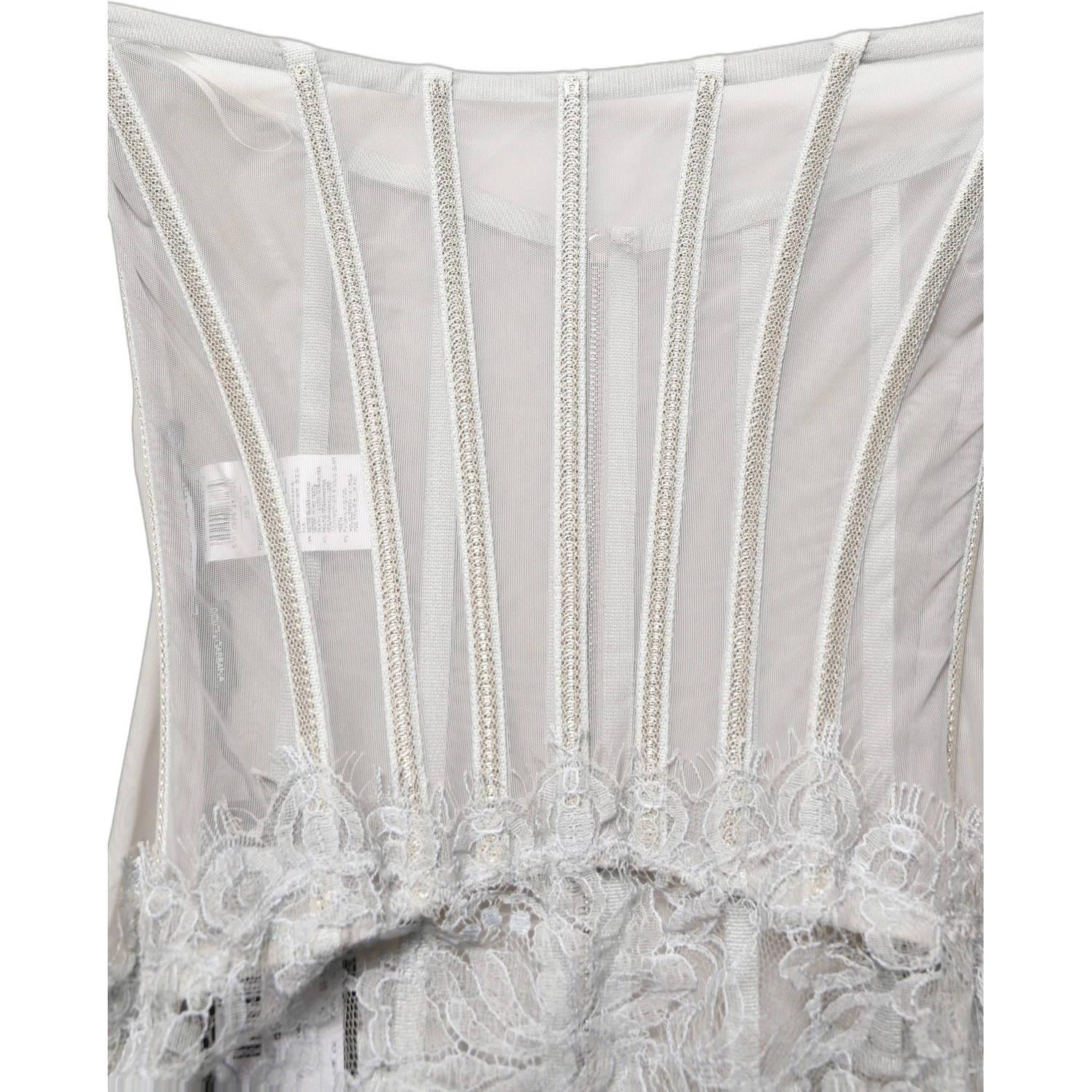 Gray Lace Corset Style Bodice Maxi Dress