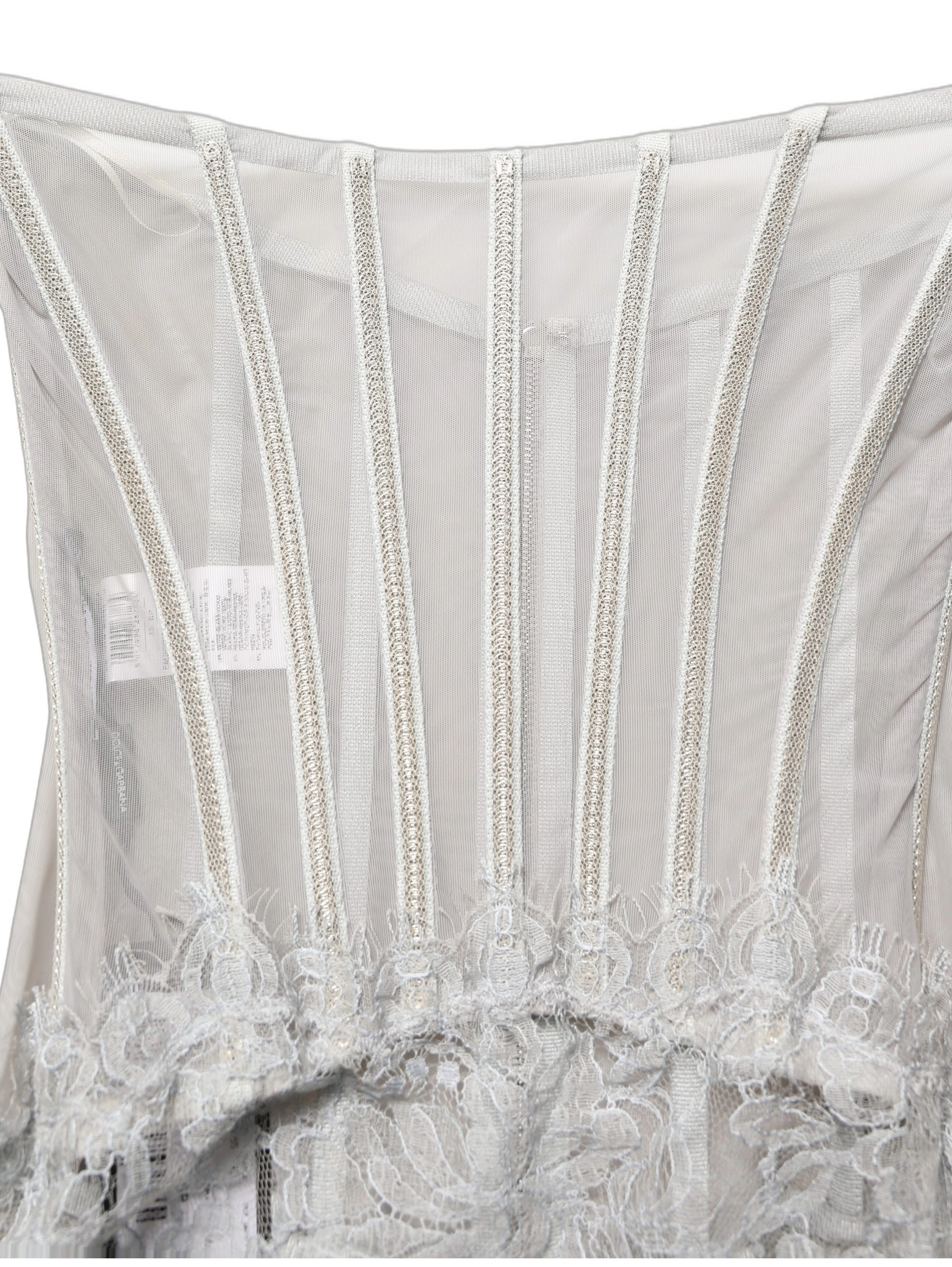 Gray Lace Corset Style Bodice Maxi Dress