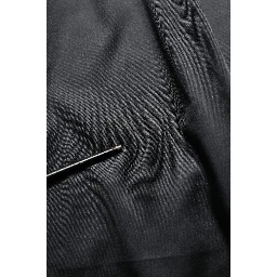 Black Polyester LaceTrim Sheath Midi Dress