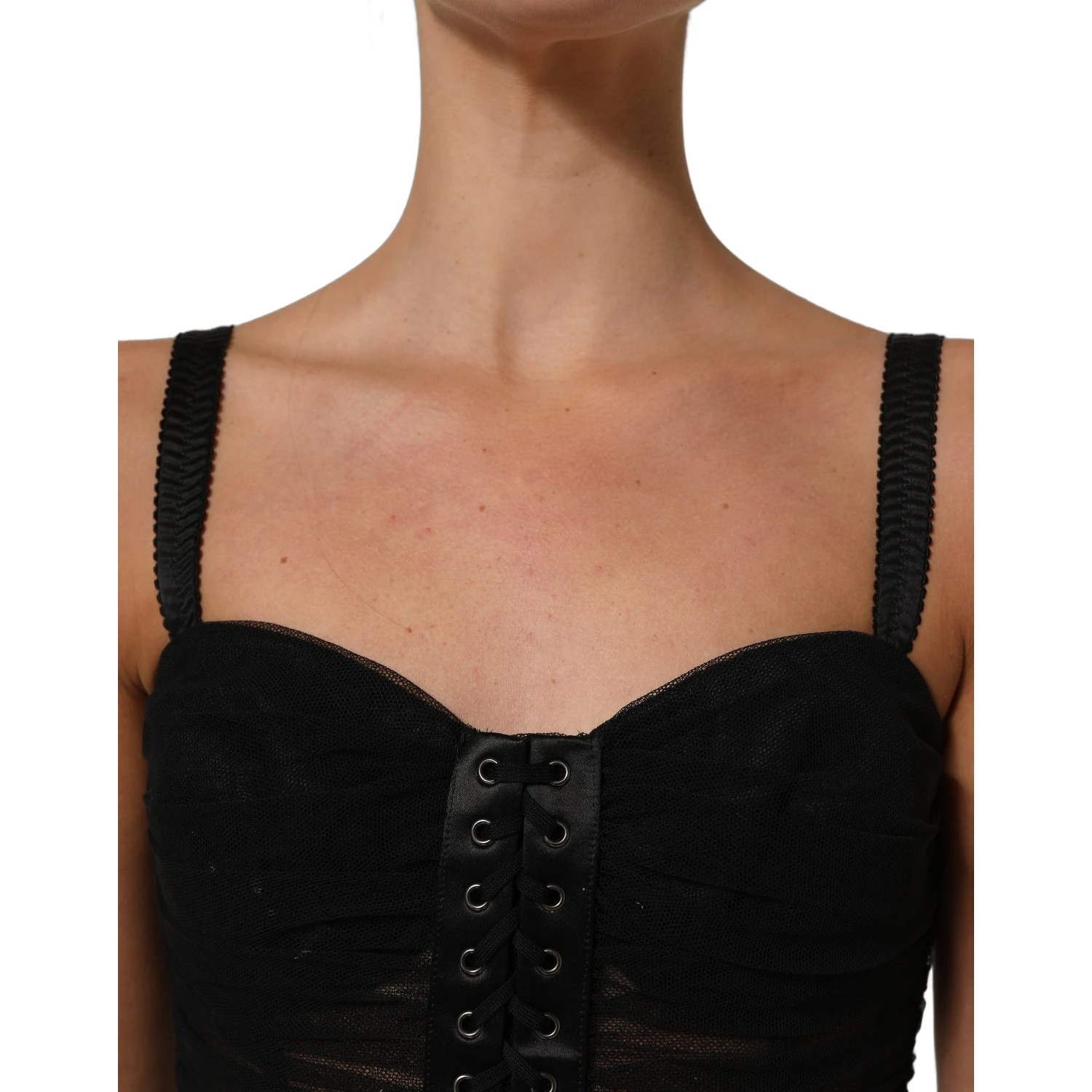 Sleeveless V-neck Shift Knee Length Black