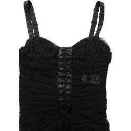 Sleeveless V-neck Shift Knee Length Black