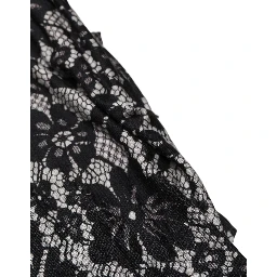 Black White Floral Lace Sleeveless Midi Dress