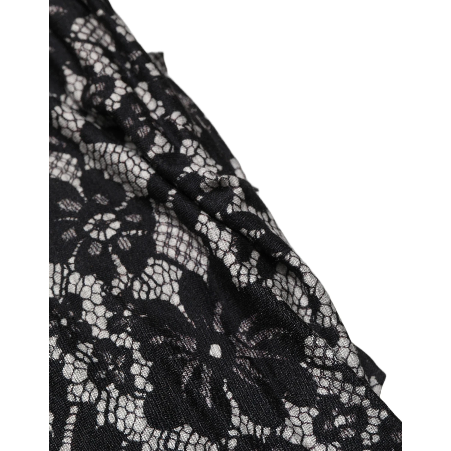 Black White Floral Lace Sleeveless Midi Dress