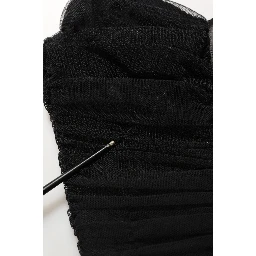 Sleeveless V-neck Shift Knee Length Black