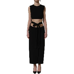 Black Cut Out Detail Sleeveless Maxi Dress