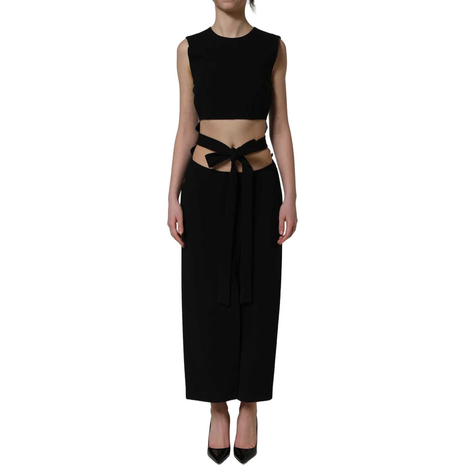 Black Cut Out Detail Sleeveless Maxi Dress