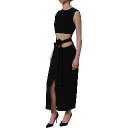 Black Cut Out Detail Sleeveless Maxi Dress
