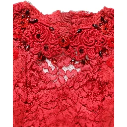 Red Embellished Mermaid Long Gown Dress