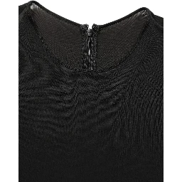Black Cotton Long Sleeves Sheath Maxi Dress