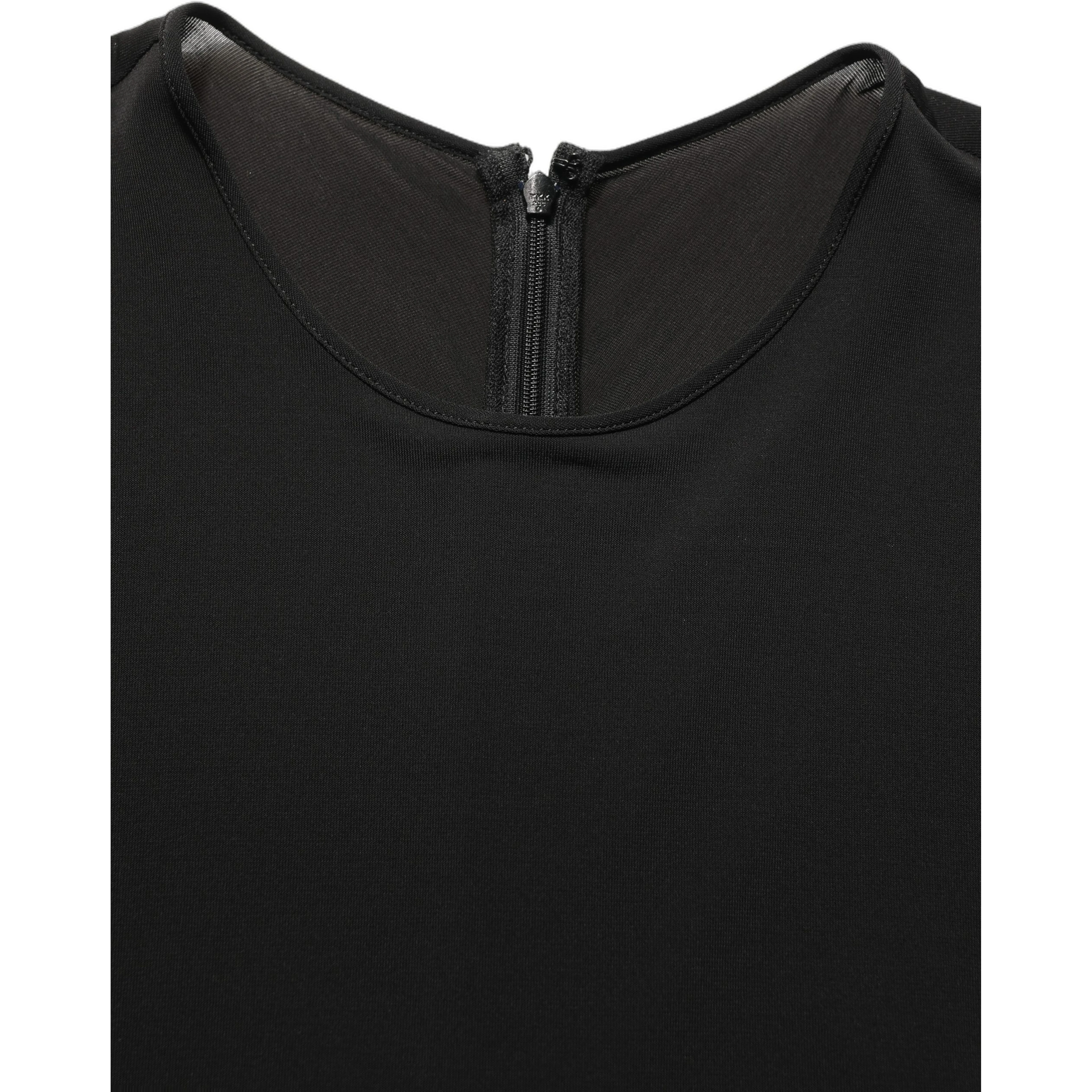 Black Cotton Long Sleeves Sheath Maxi Dress
