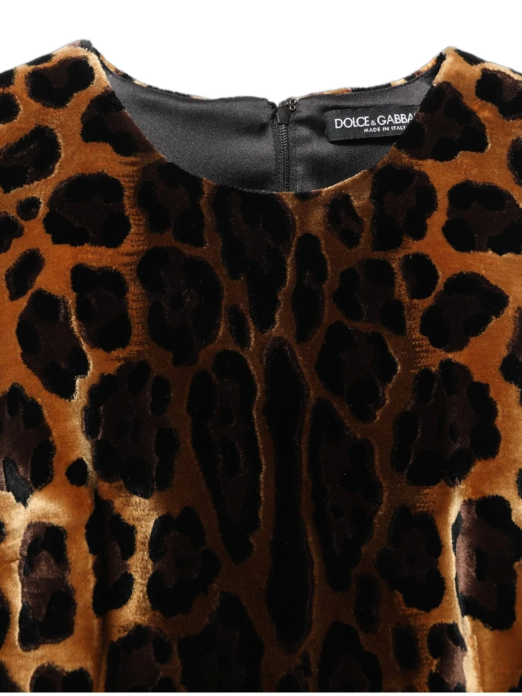 Brown Leopard Sleeveless Sheath Mini Dress
