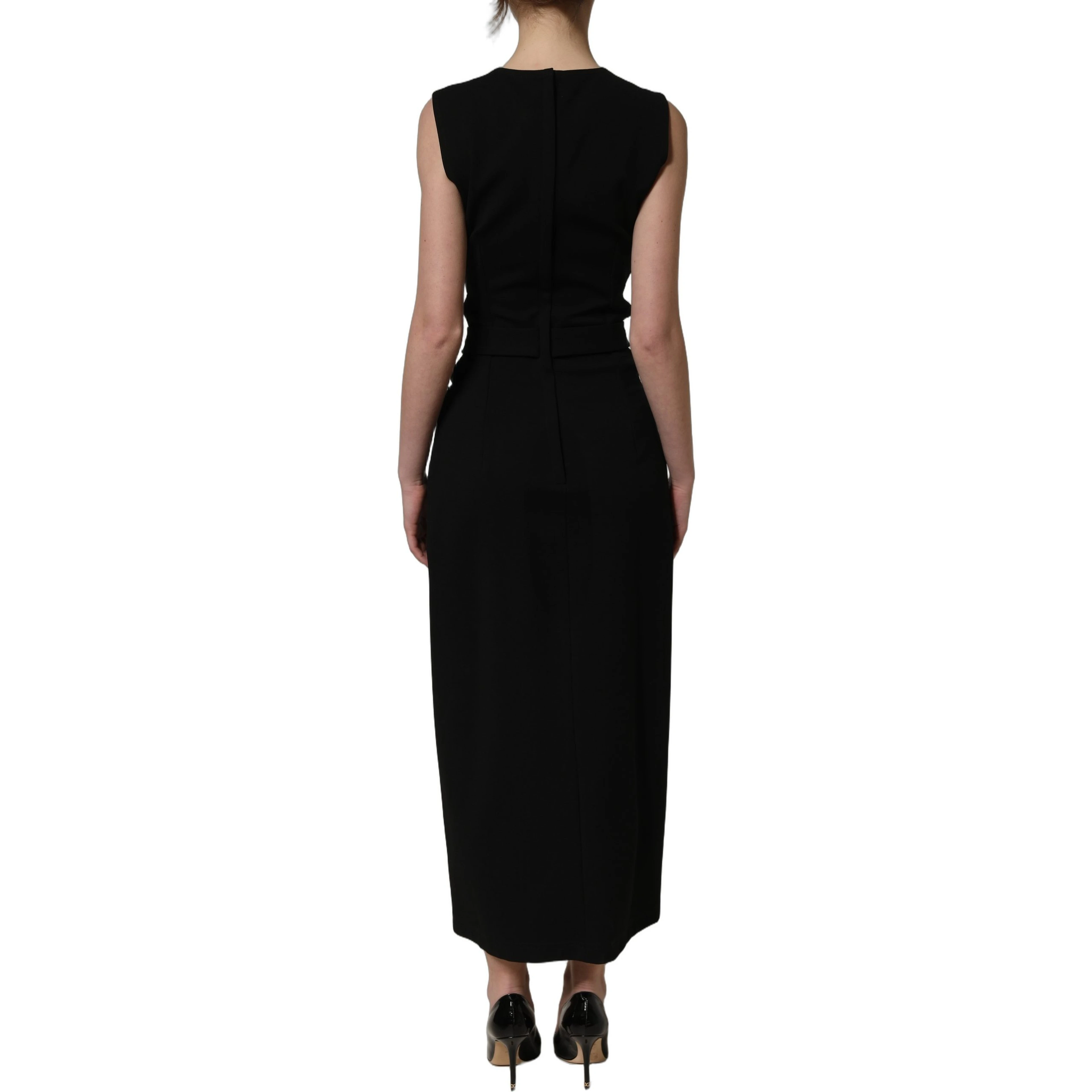 Black Cut Out Detail Sleeveless Maxi Dress