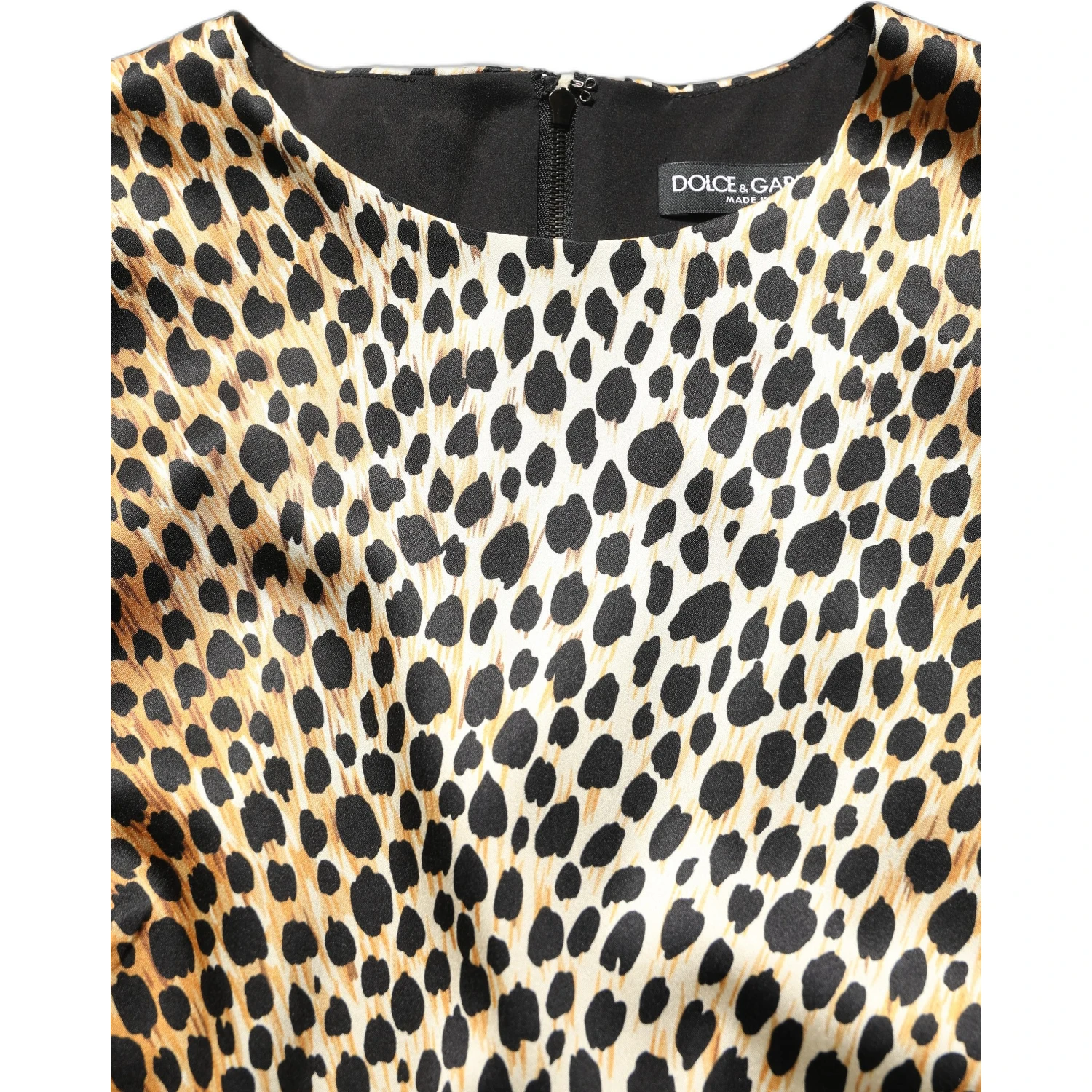 Brown Ocelot Print Long Sleeve Mini Dress