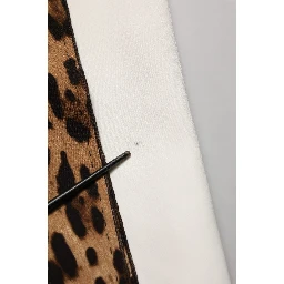 White Leopard Sleeveless Sheath Midi Dress