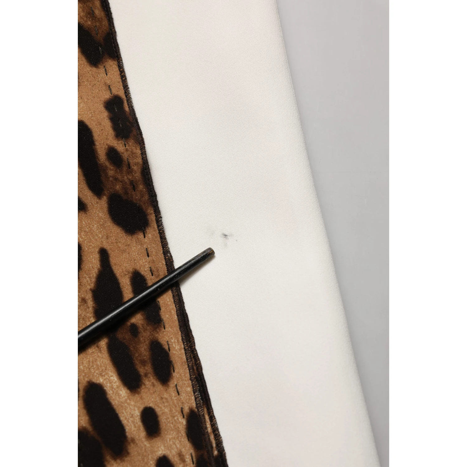 White Leopard Sleeveless Sheath Midi Dress