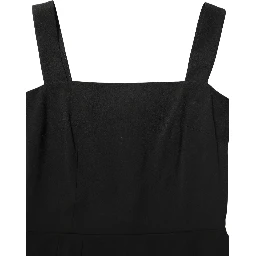 Black Viscose Stretch Sheath Midi Dress