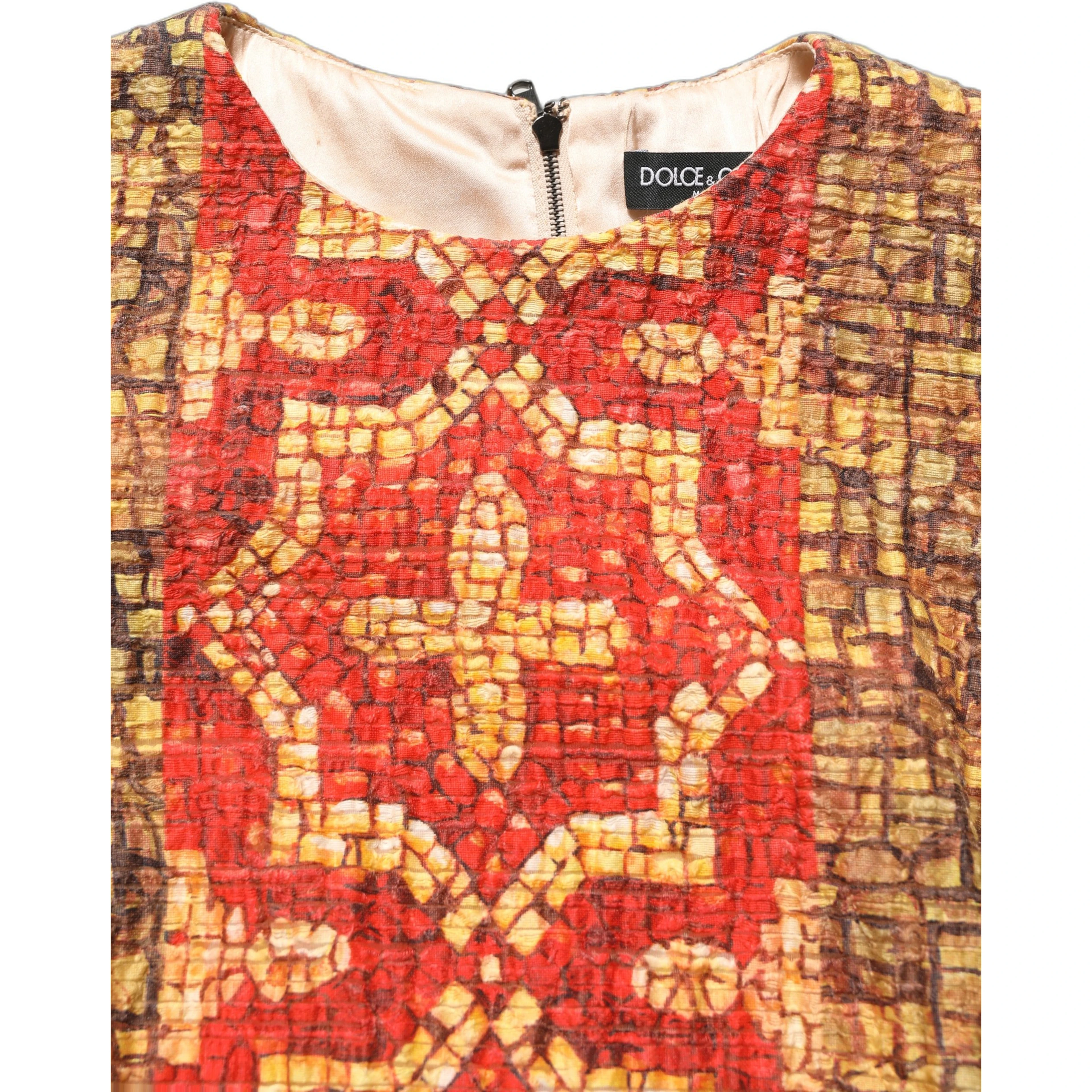 Multicolor Mosaic Long Sleeves Mini Dress