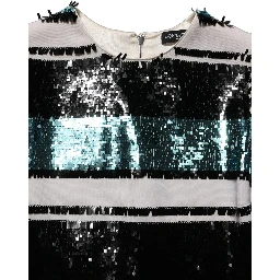 Multicolor Sequined Sleeveless Shift Dress