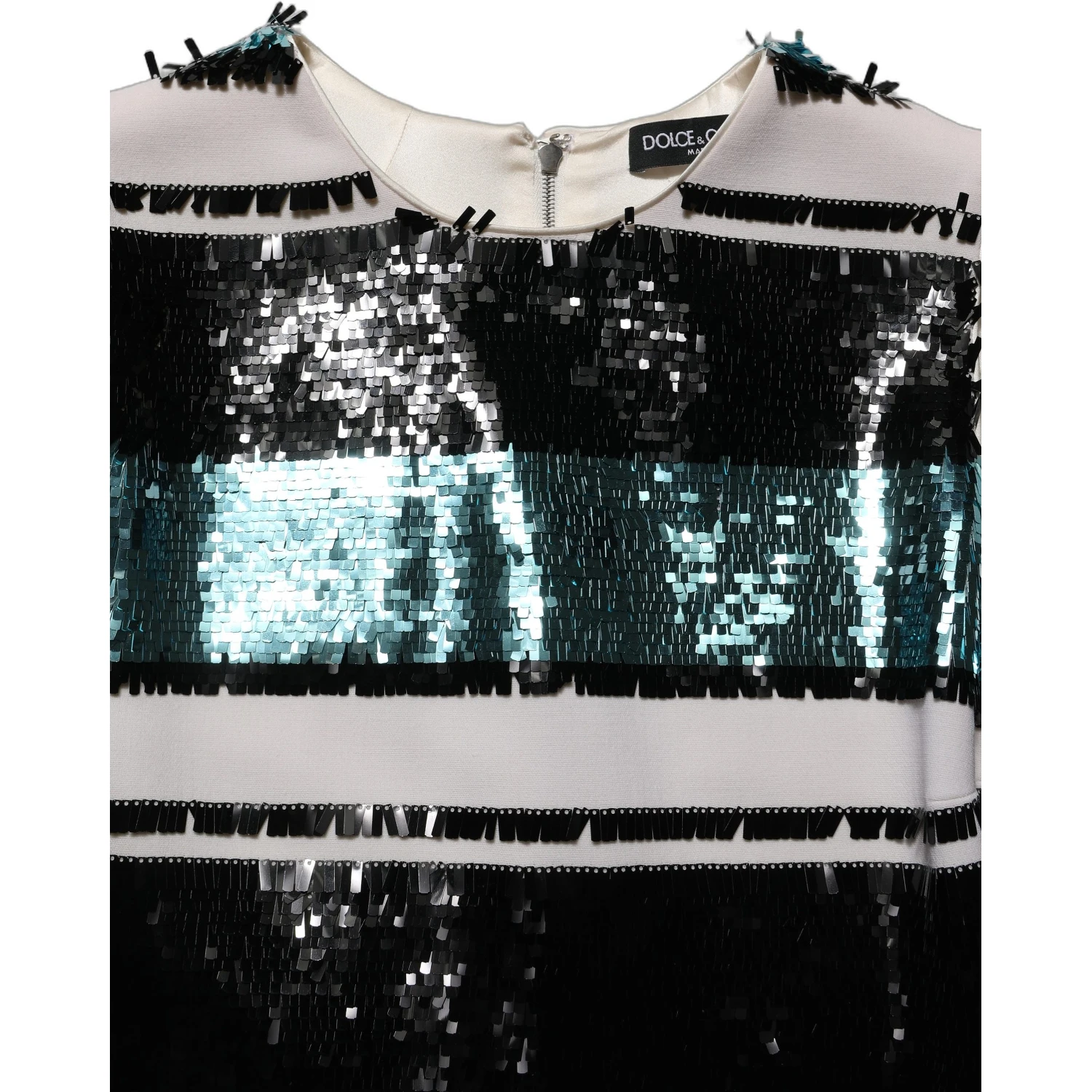 Multicolor Sequined Sleeveless Shift Dress