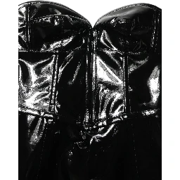 Black Patent Leather Corset Style Mini Dress