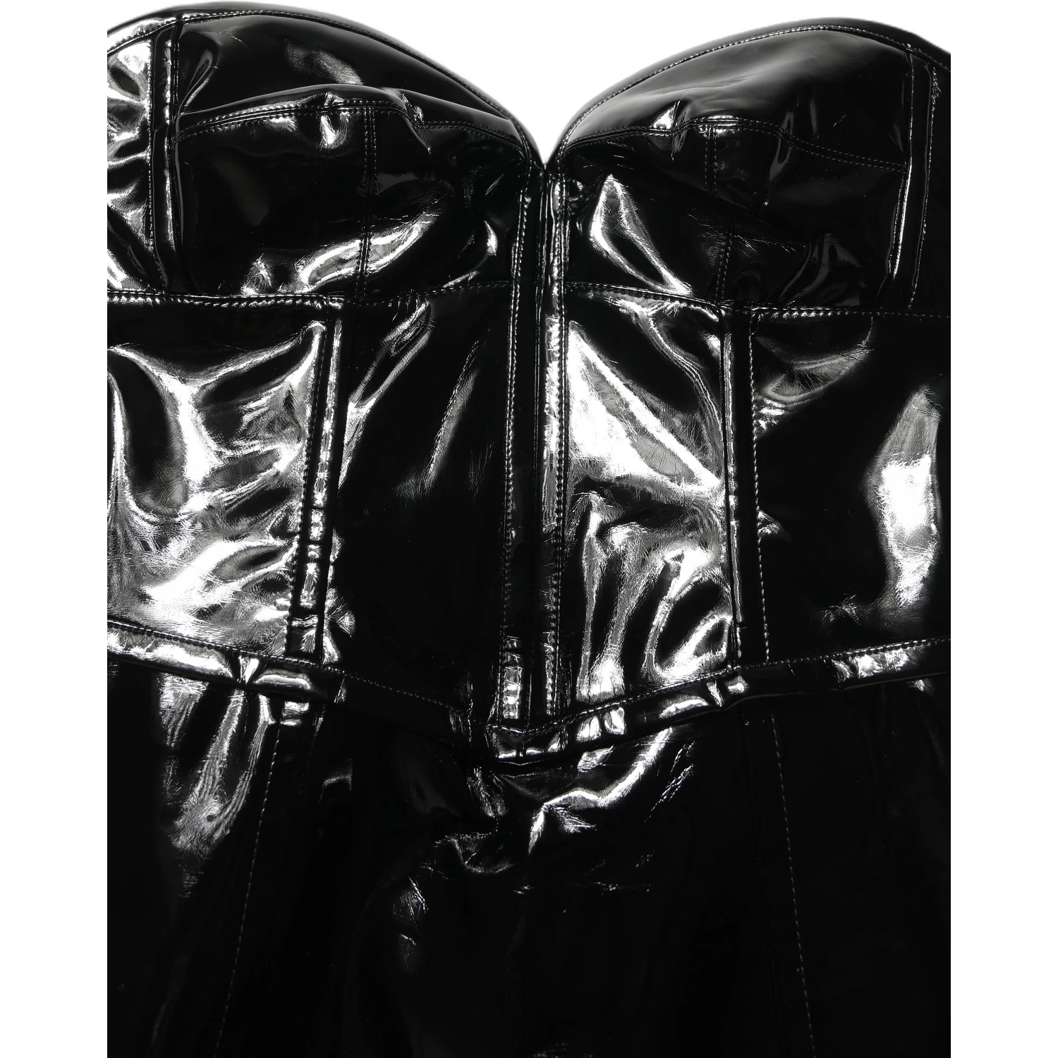 Black Patent Leather Corset Style Mini Dress