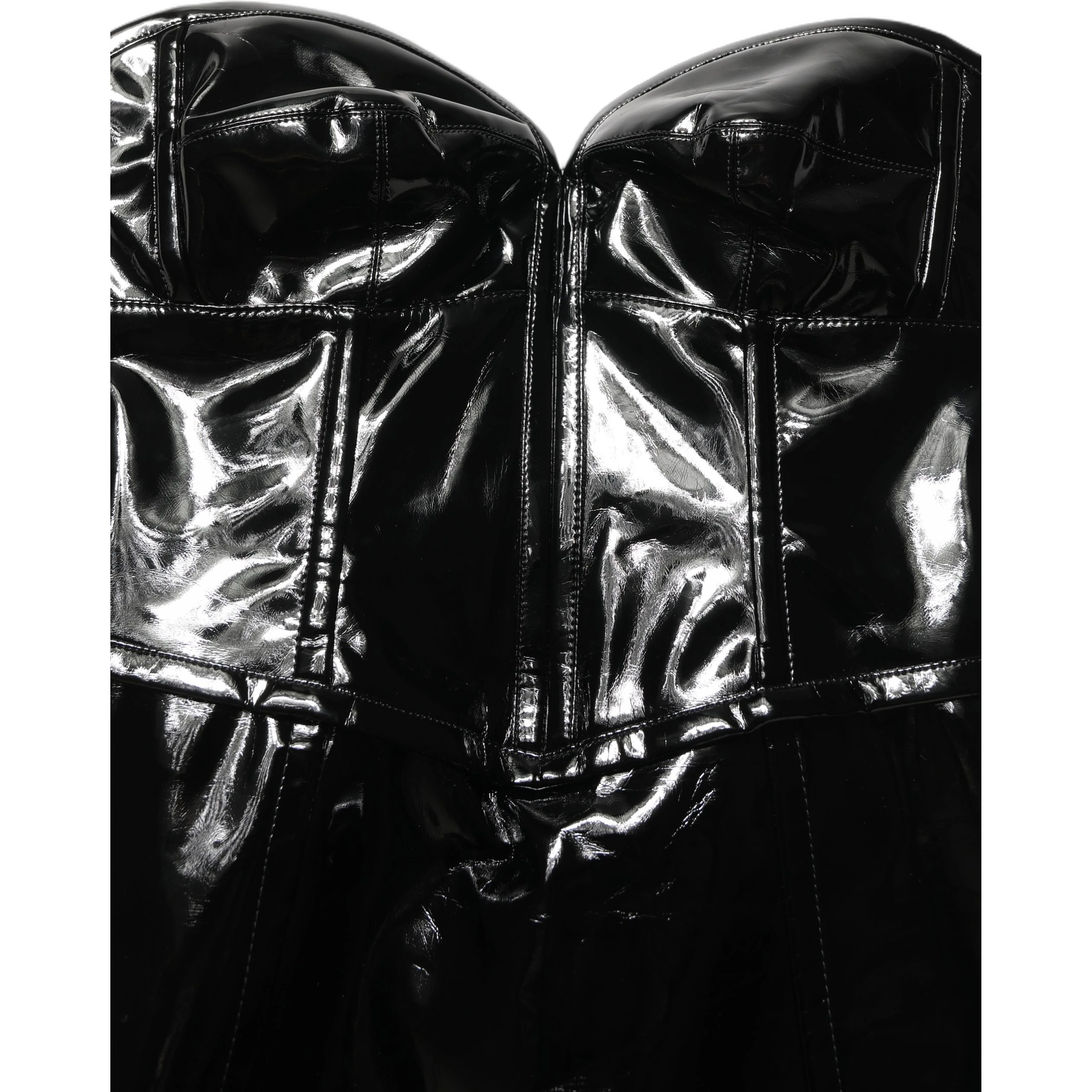 Black Patent Leather Corset Style Mini Dress