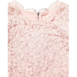Pink Cotton Floral Lace Sleeveless Mini Dress