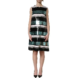 Multicolor Sequined Sleeveless Shift Dress