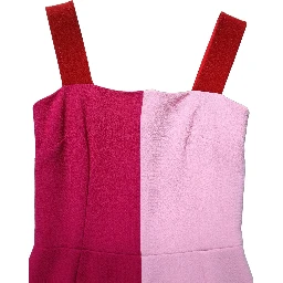 Two Tone Pink Wool Sleeveless Midi Dress