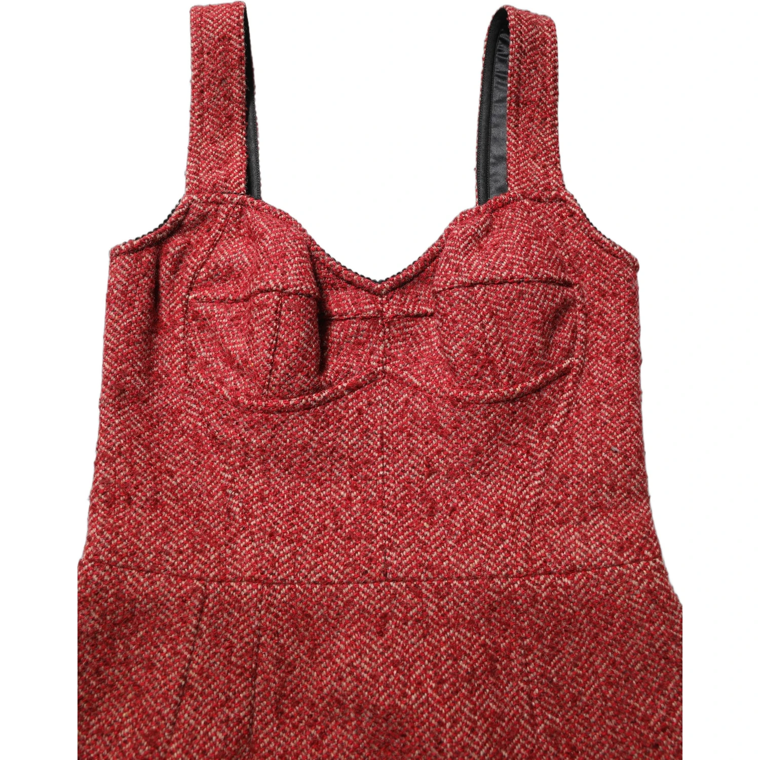 Multicolor Tweed Belted Babydoll Mini Dress