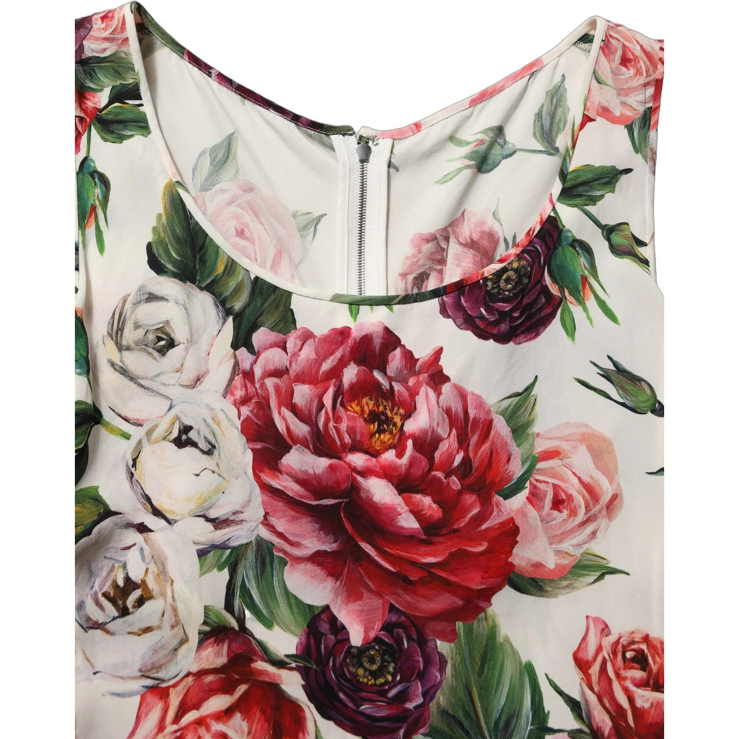 White Floral Sheath Sleeveless Mini Dress