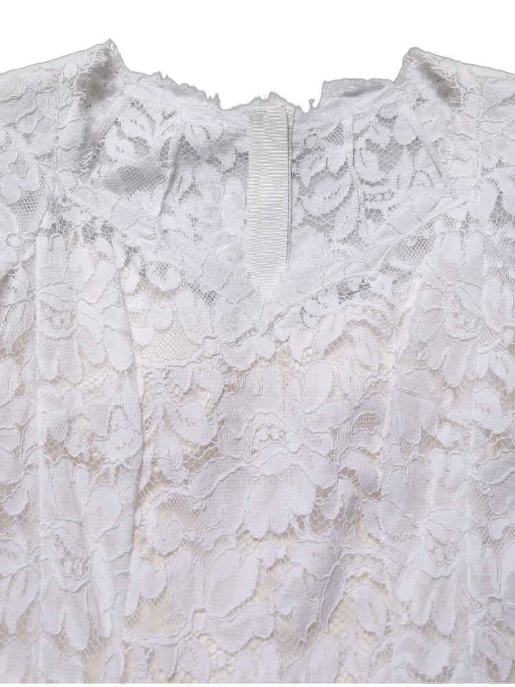 White Floral Lace Mermaid Long Gown Dress