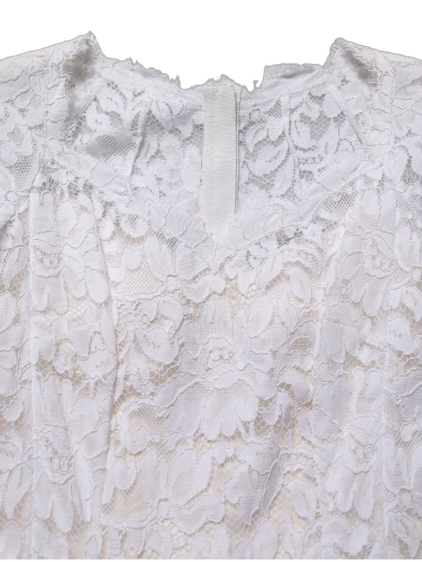 White Floral Lace Mermaid Long Gown Dress