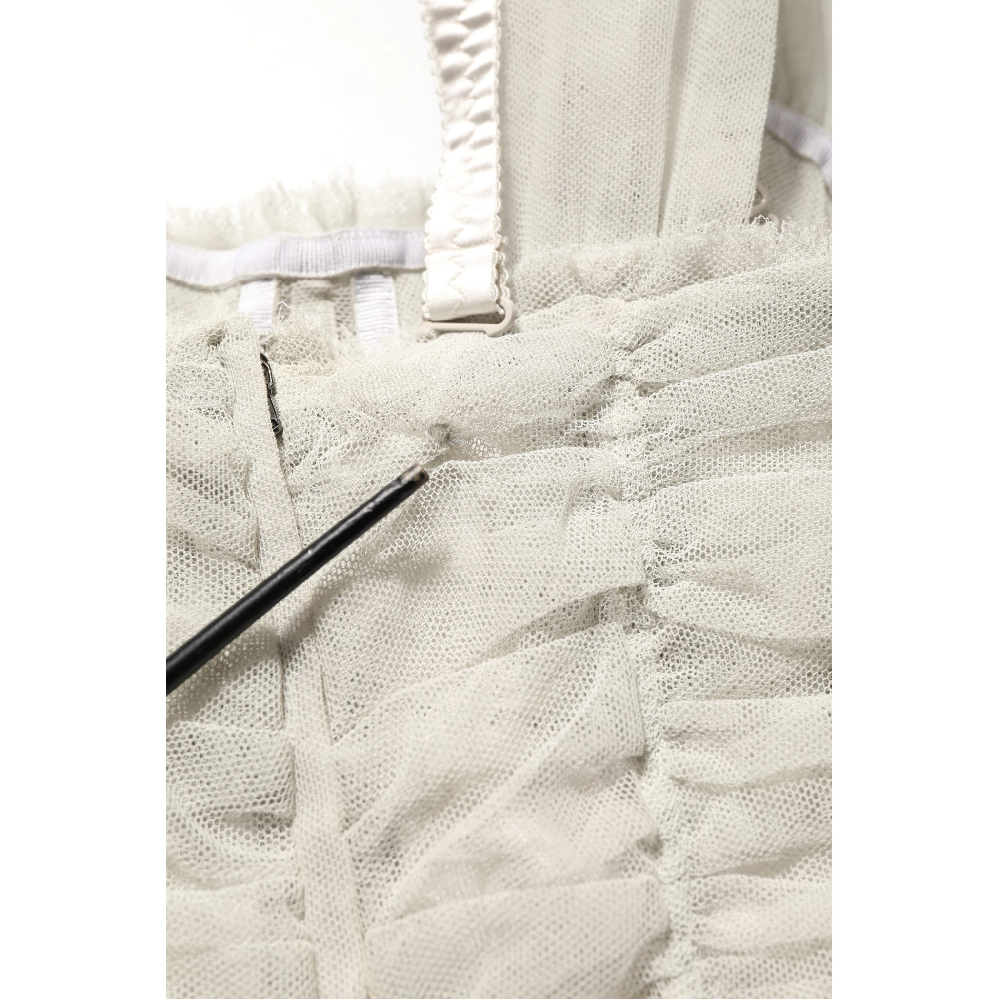 Light Gray Rose Embroidery Sheath Midi Dress