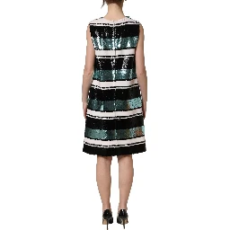 Multicolor Sequined Sleeveless Shift Dress