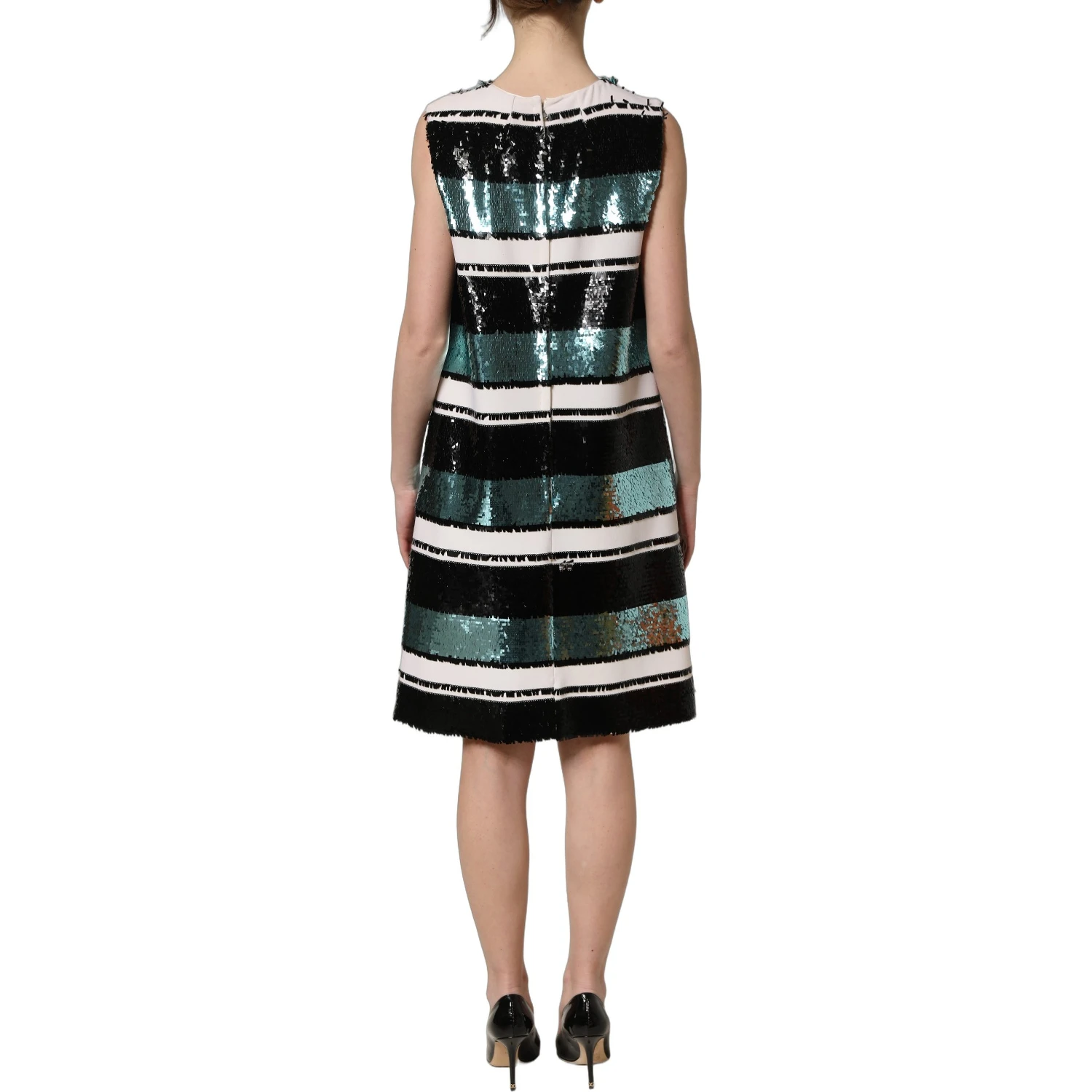 Multicolor Sequined Sleeveless Shift Dress