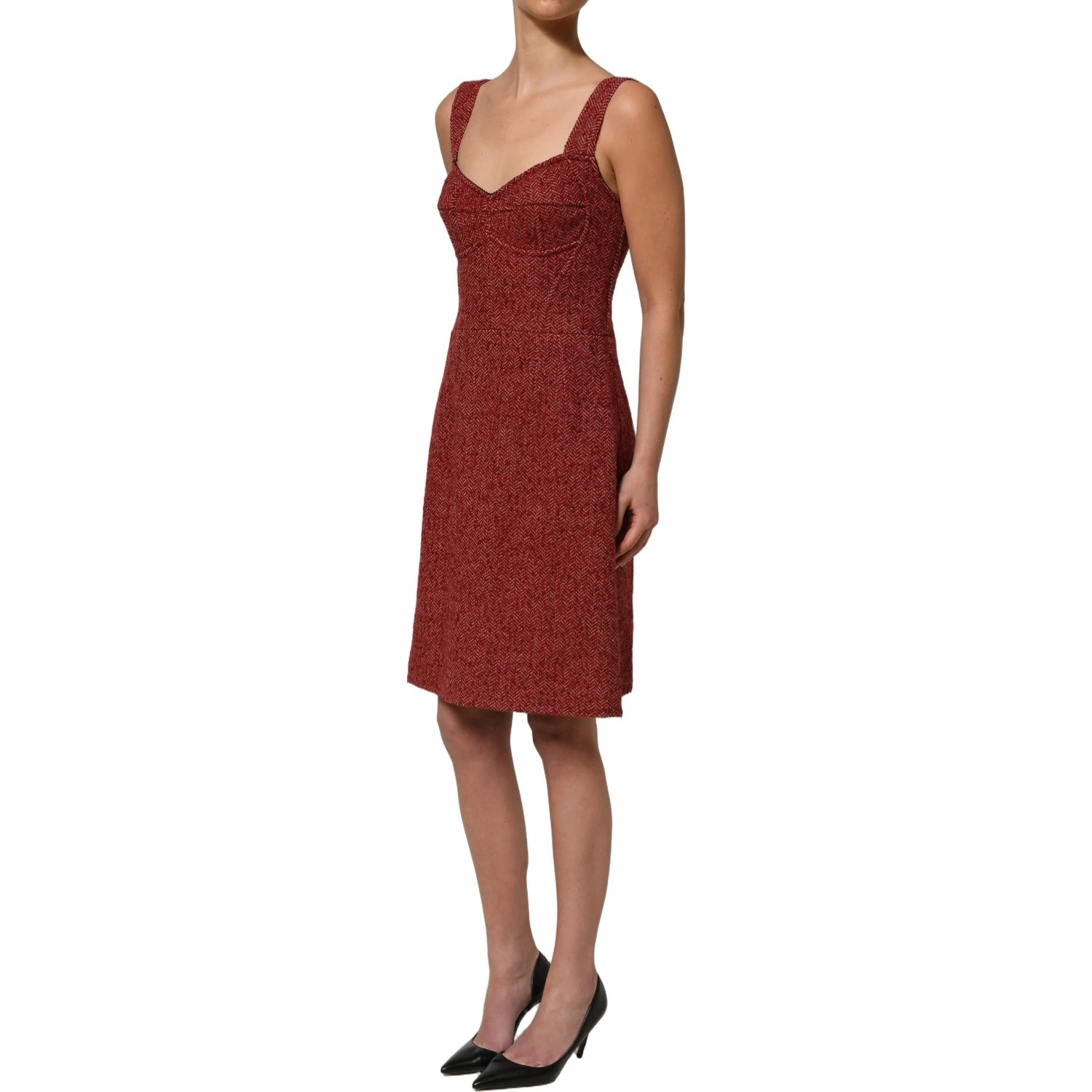 Multicolor Tweed Belted Babydoll Mini Dress