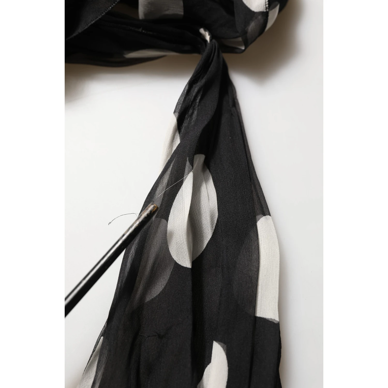 Black White Polka Dot Pleated Maxi Dress