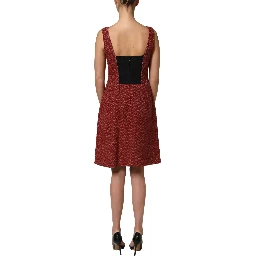 Multicolor Tweed Belted Babydoll Mini Dress