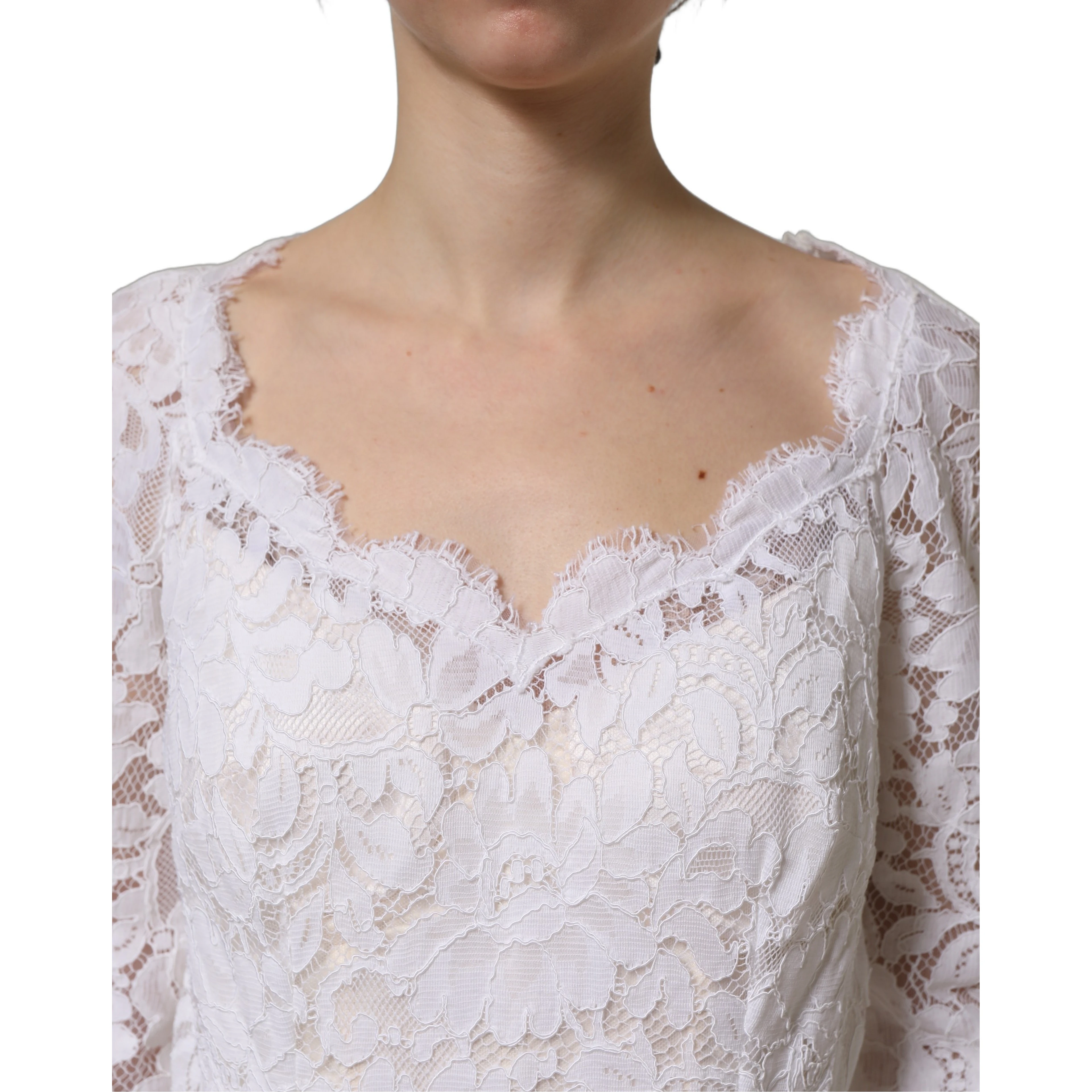 White Floral Lace Mermaid Long Gown Dress