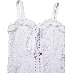 White Broderie Anglaise Cotton Mini Dress