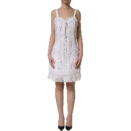 White Broderie Anglaise Cotton Mini Dress