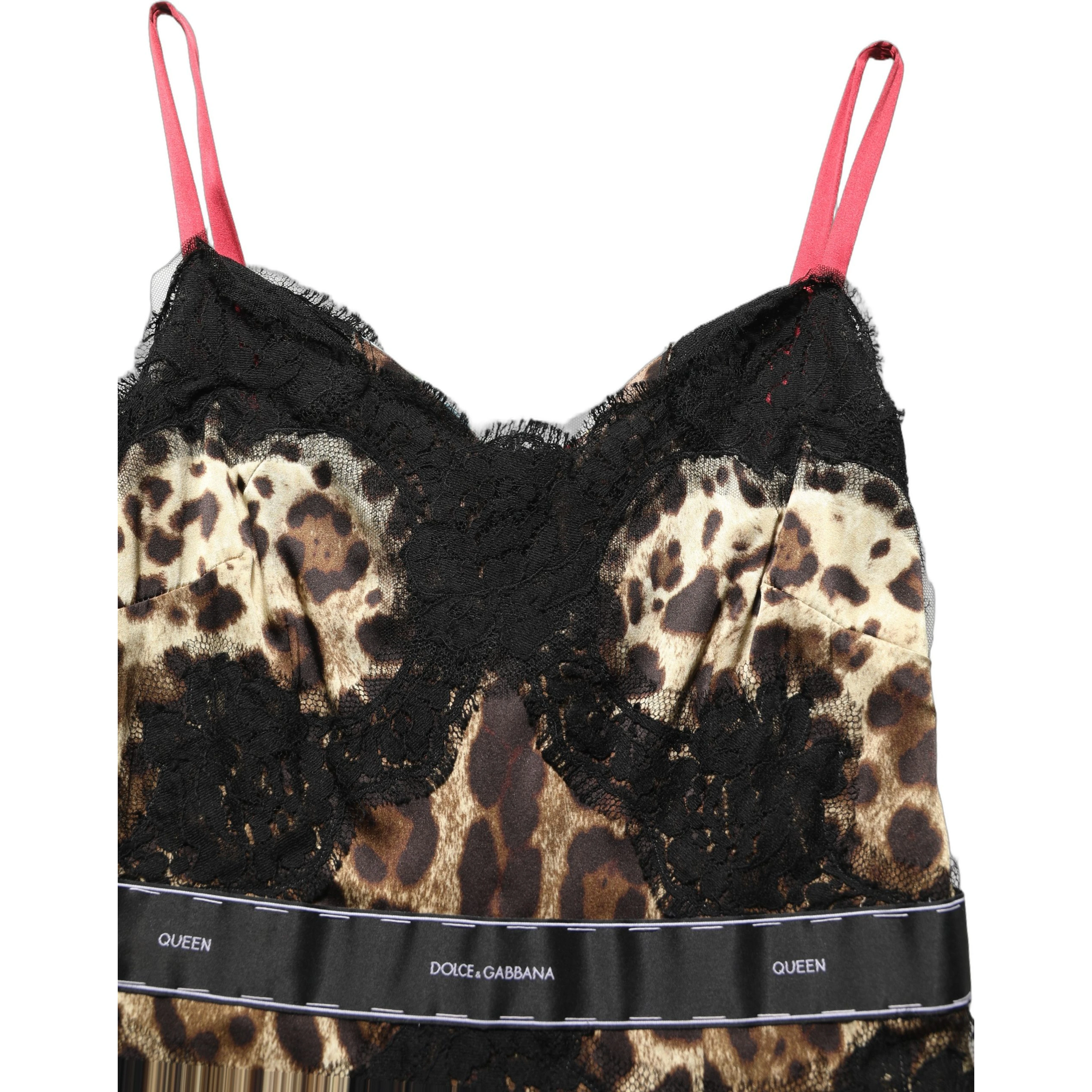 Multicolor Floral Leopard Silk Lace Trim Mini Dress