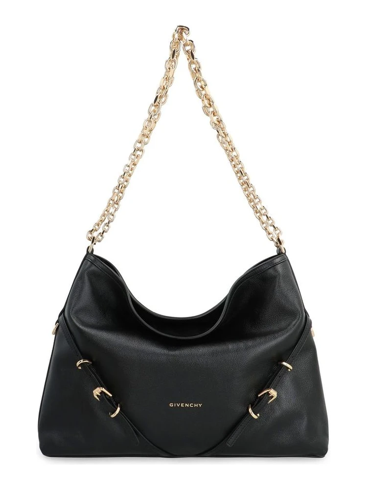 Black Calfskin Shoulder Bag