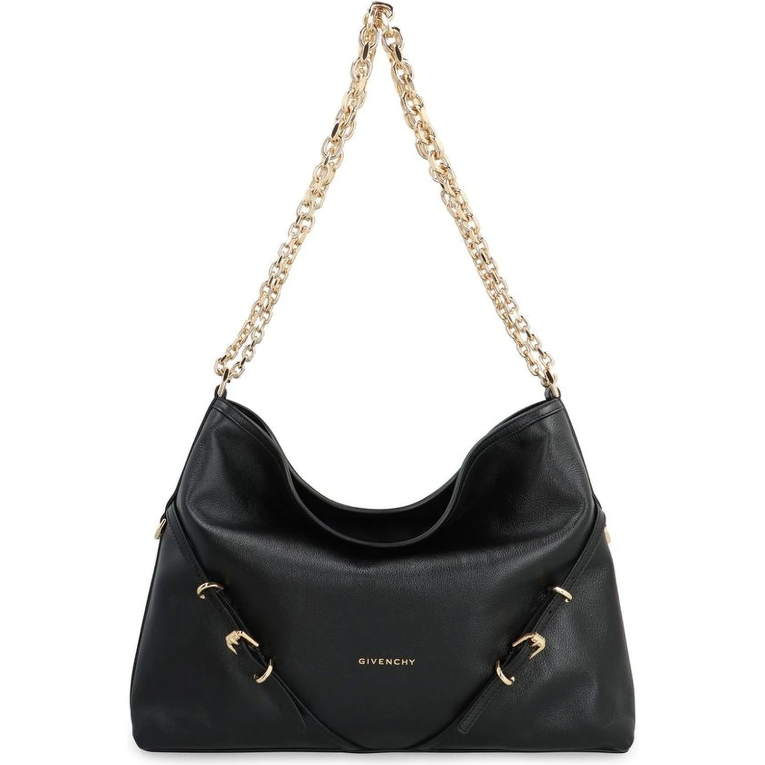 Black Calfskin Shoulder Bag